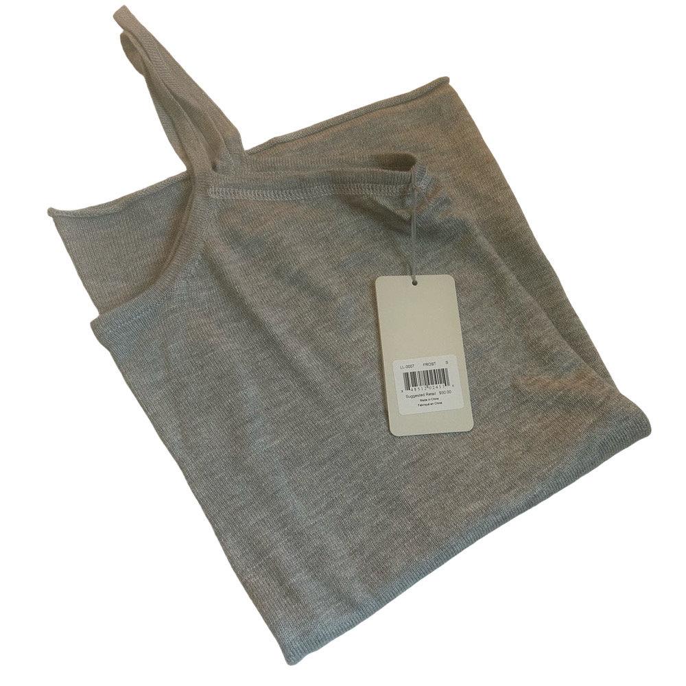 The Lemon Collection Woman’s Cashmere Tank-top Grey Frost Small NWT